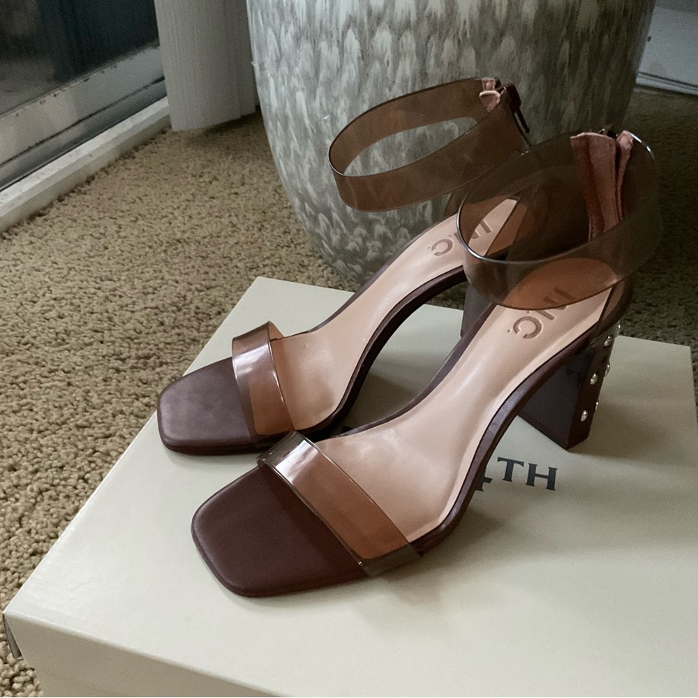 INC Open Toe Studded Block Heel Size 7 
3.5 inch block heel
Like new